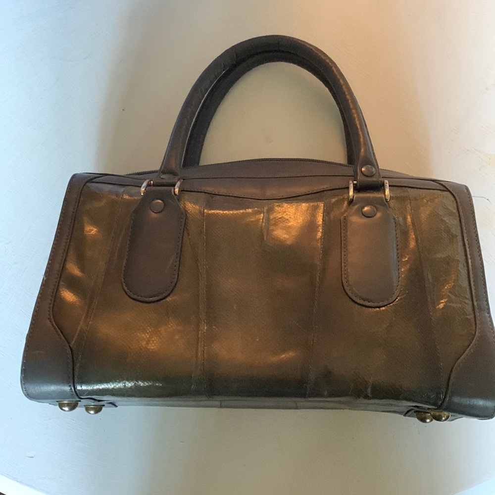 Elegant Grey Alaskan Salmon Leather Handbag